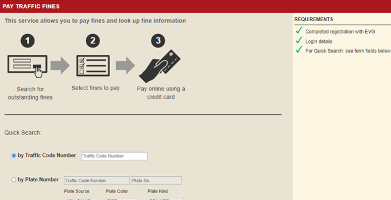 How to Pay Sharjah Traffic Fines Using the EVG Website