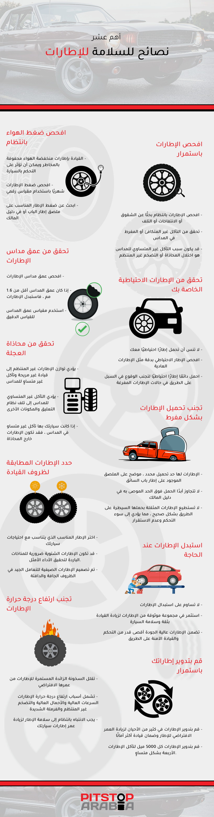 إنفوجرافيك إرشادات حول سلامة الإطارات